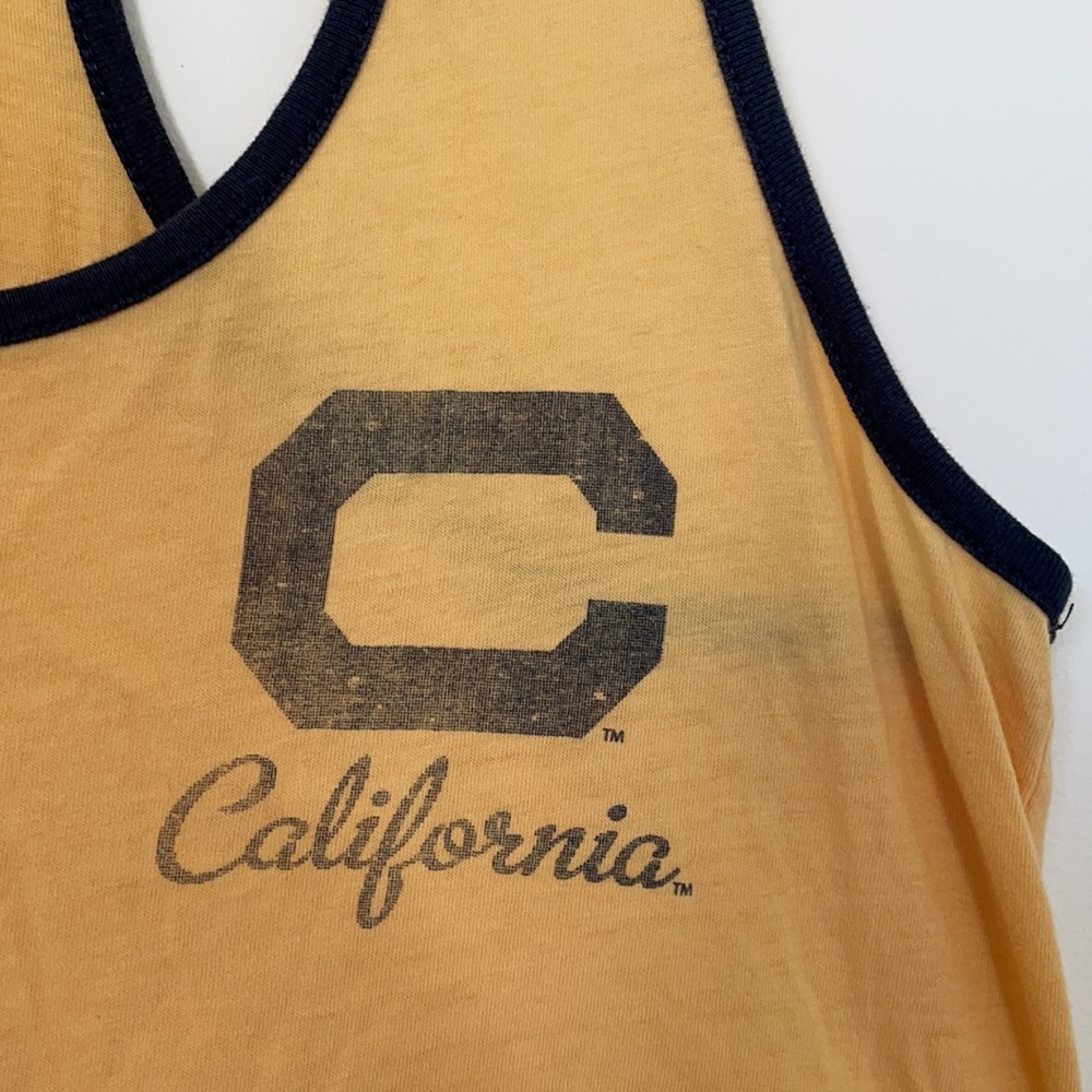 California Racer Back Yellow Tank Top - Picture 2 of 5